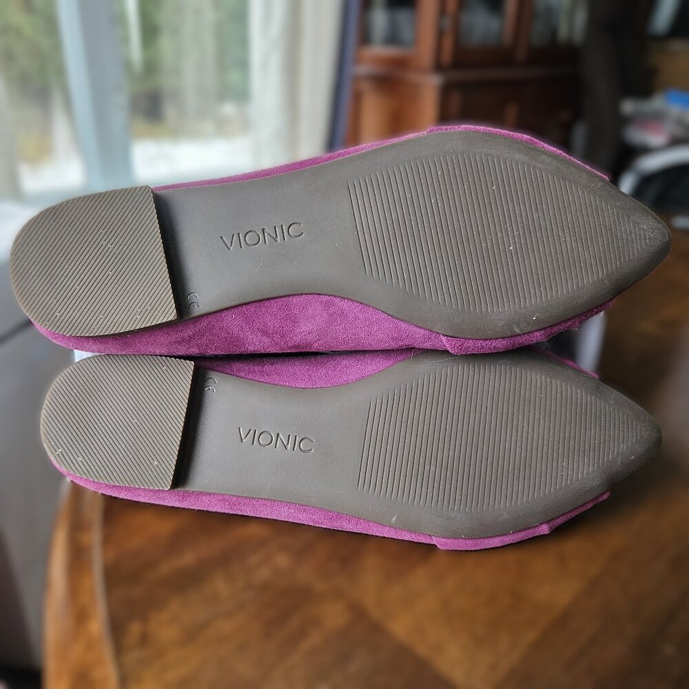 ($10 IN BUNDLE) Vionic Gramercy Purple Suede Knot Detail Ballet Flat NWOT - Picture 4 of 8
